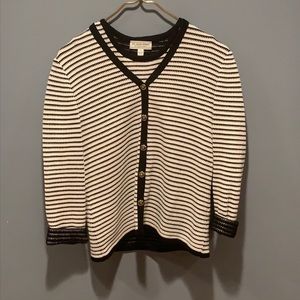 St. John Sport striped cardigan and top size S